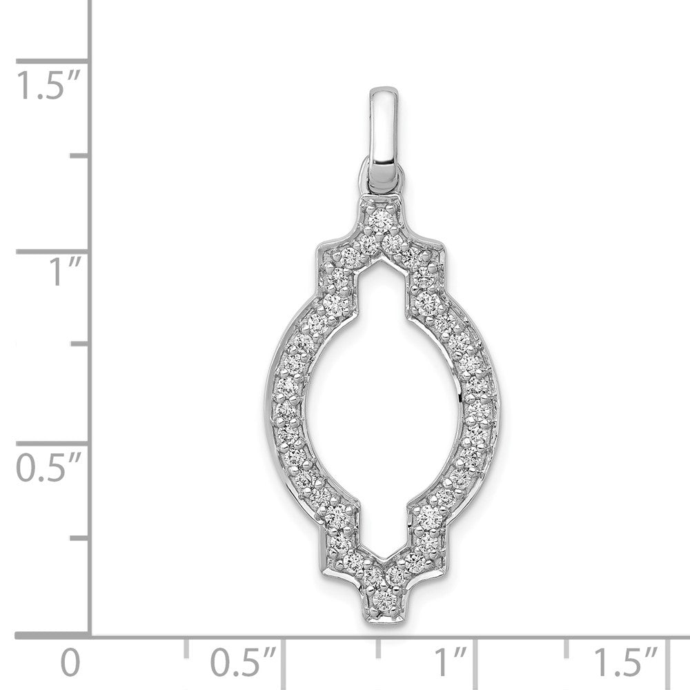 14k White Gold 1/2ct. Real Diamond Fancy Pendant