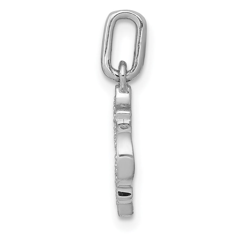 14k White Gold 1/10ct. Real Diamond Fancy Pendant