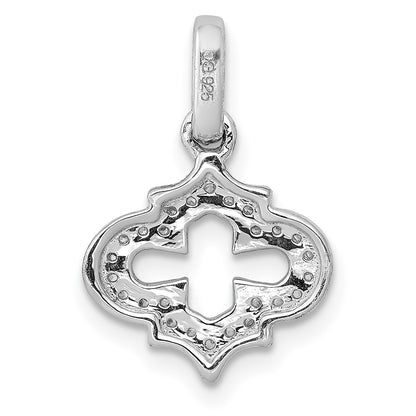 14k White Gold 1/10ct. Real Diamond Fancy Pendant