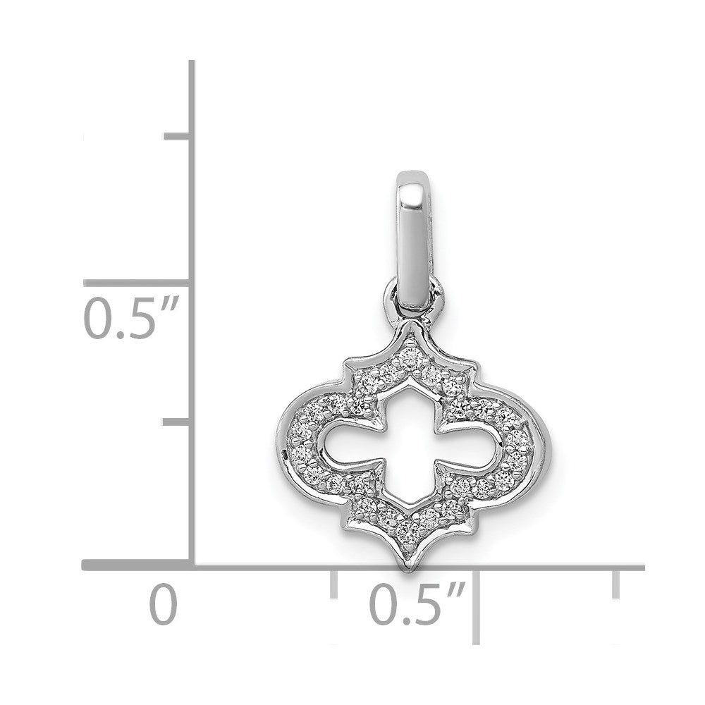 14k White Gold 1/10ct. Real Diamond Fancy Pendant