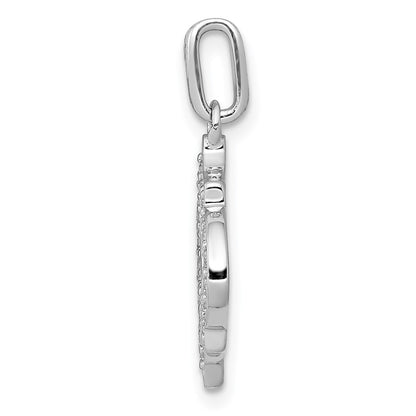 14k White Gold 1/4ct. Real Diamond Fancy Pendant