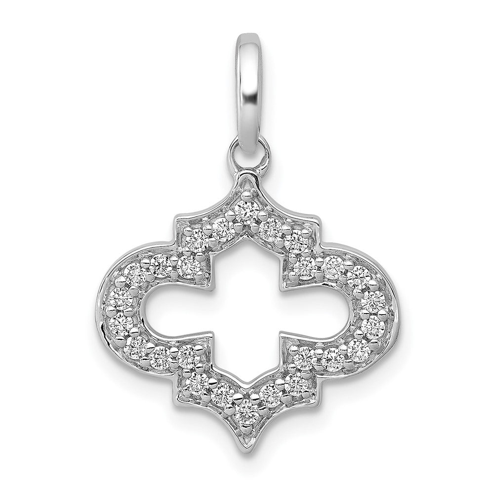 14k White Gold 1/4ct. Real Diamond Fancy Pendant