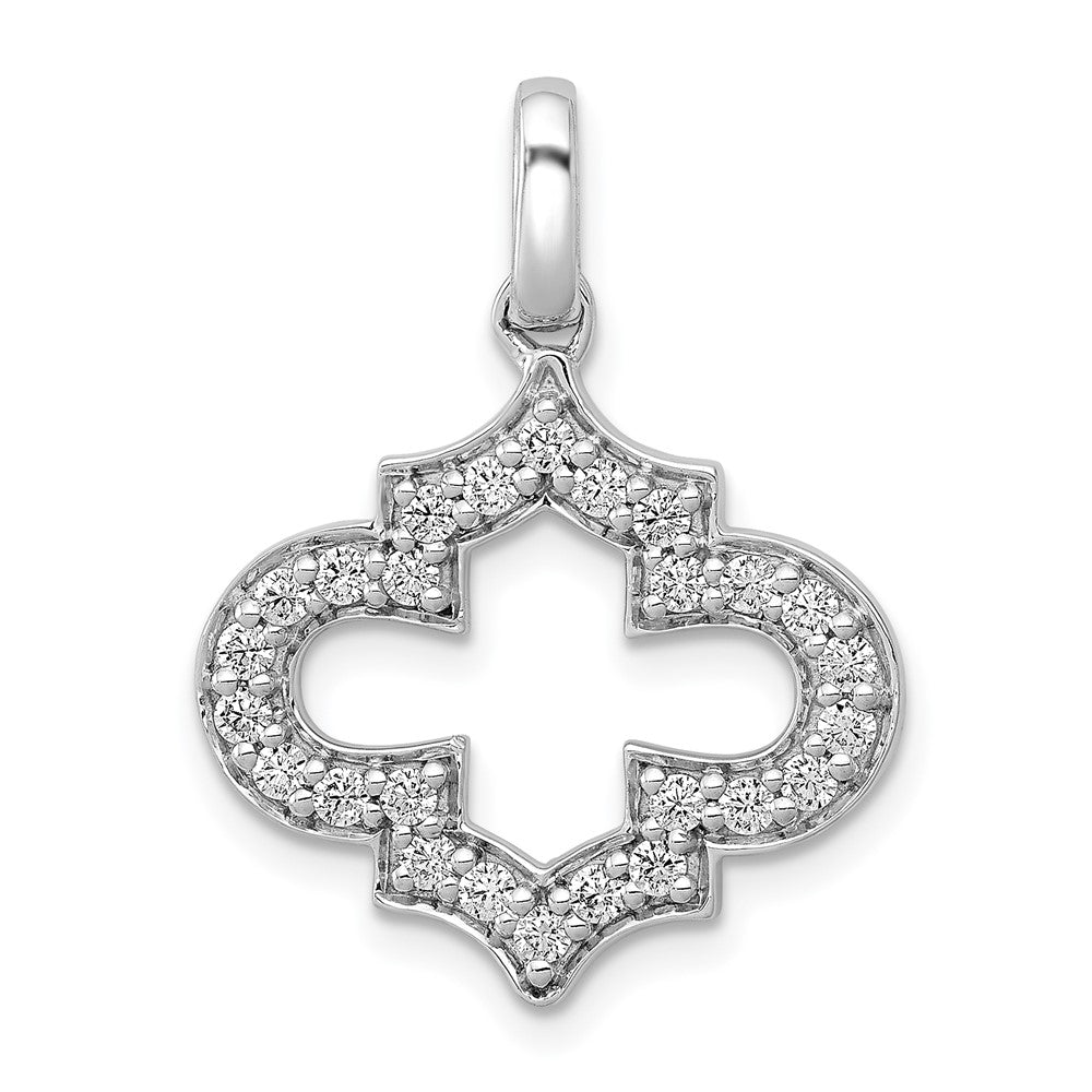 14k White Gold 1/2ct. Real Diamond Fancy Pendant