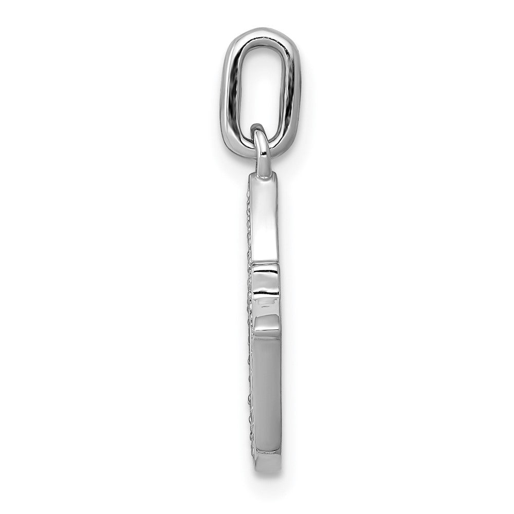14k White Gold 1/10ct. Real Diamond Fancy Pendant