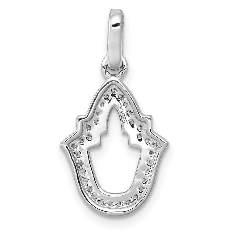 14k White Gold 1/10ct. Real Diamond Fancy Pendant