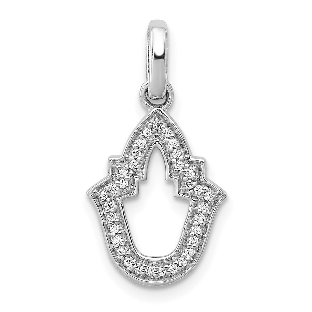 14k White Gold 1/10ct. Real Diamond Fancy Pendant