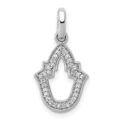 14k White Gold 1/10ct. Real Diamond Fancy Pendant