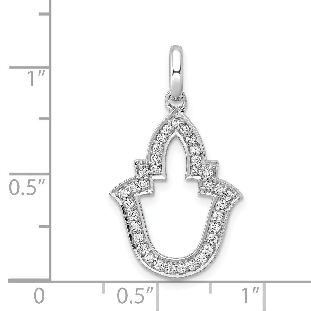14k White Gold 1/4ct. Real Diamond Fancy Pendant