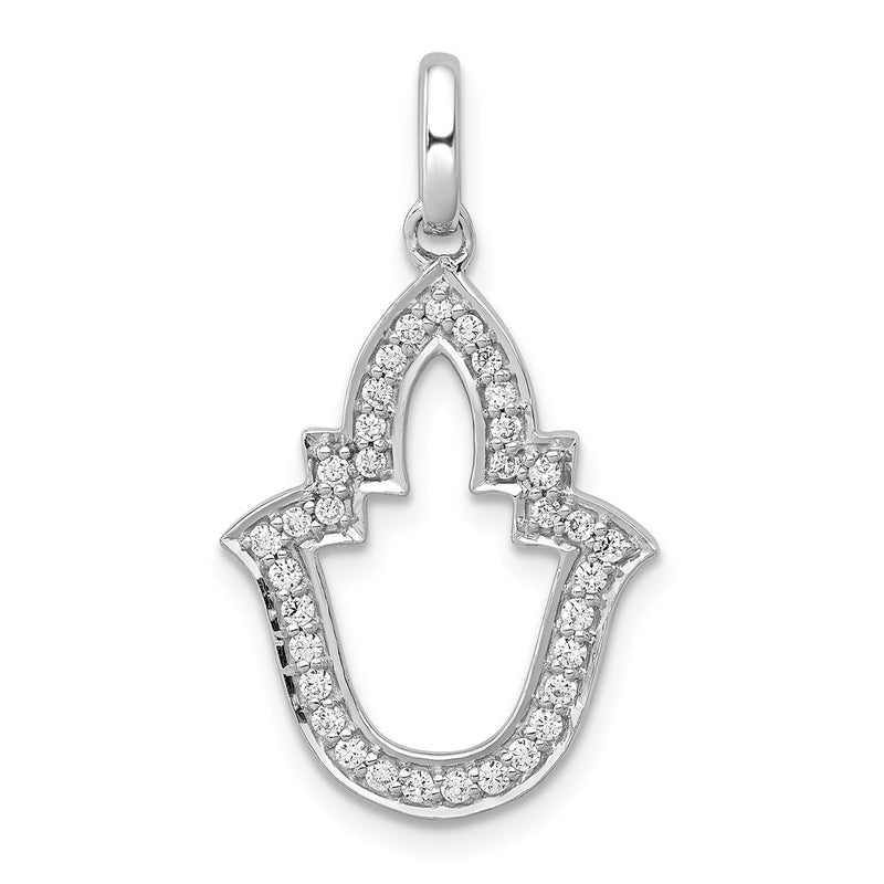 14k White Gold 1/4ct. Real Diamond Fancy Pendant