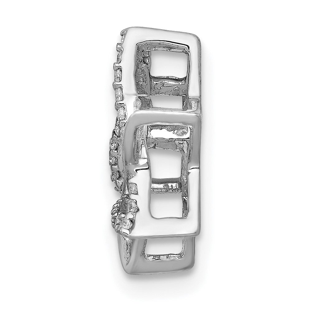 14k White Gold 1/10ct. Real Diamond Star of David Chain Slide