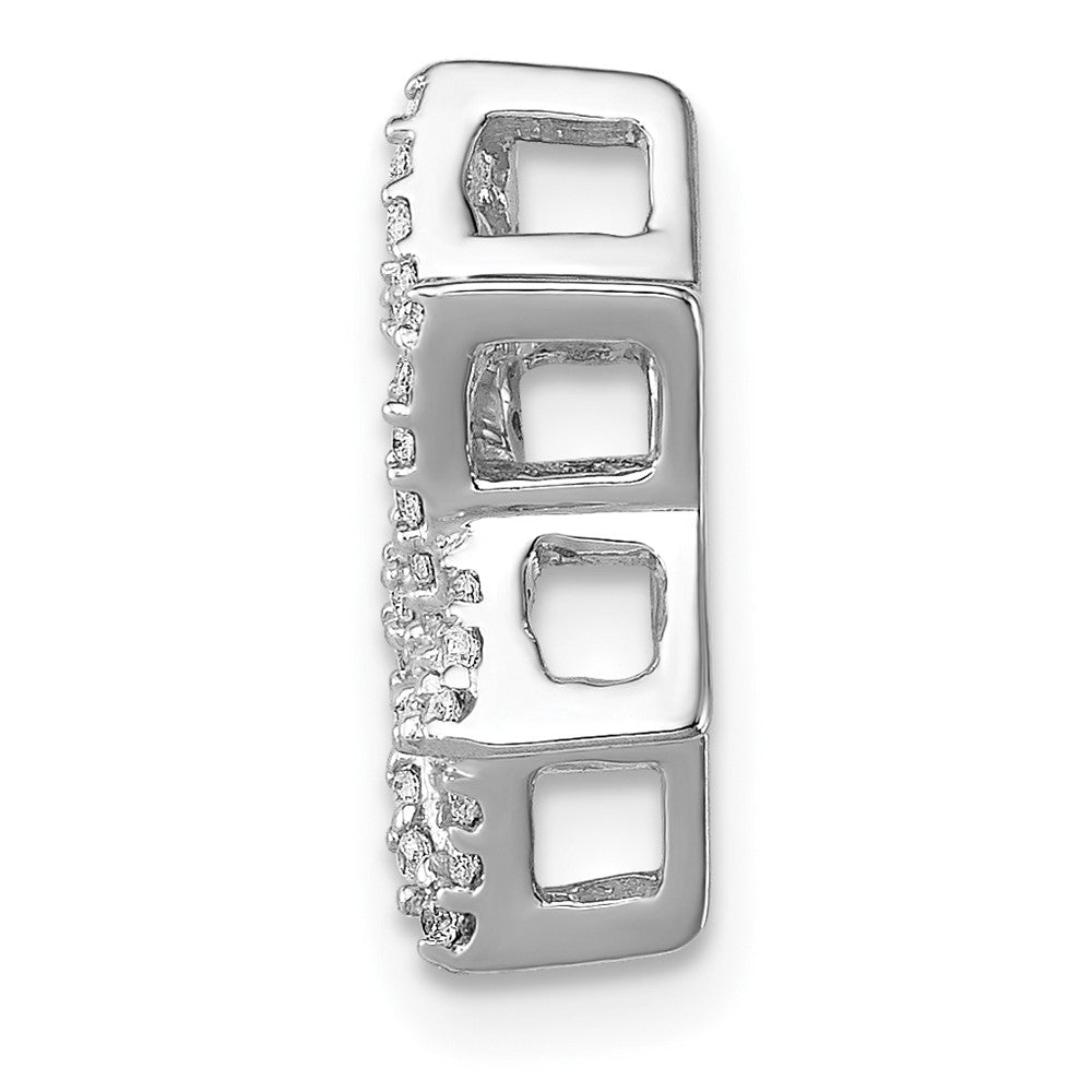 14k White Gold 1/5ct. Real Diamond Star of David Chain Slide
