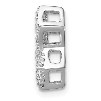 14k White Gold 1/5ct. Real Diamond Star of David Chain Slide
