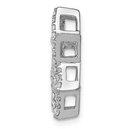 14k White Gold 1/2ct. Real Diamond Star of David Chain Slide