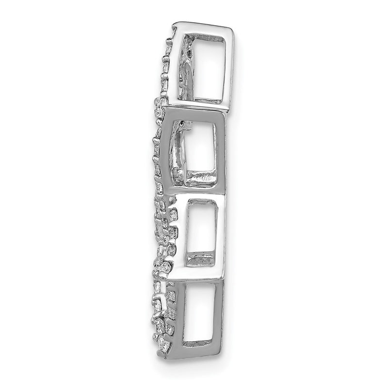 14k White Gold 5/8ct. Real Diamond Star of David Chain Slide