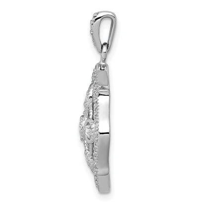 14k White Gold 1/2ct. Real Diamond Fancy Pendant