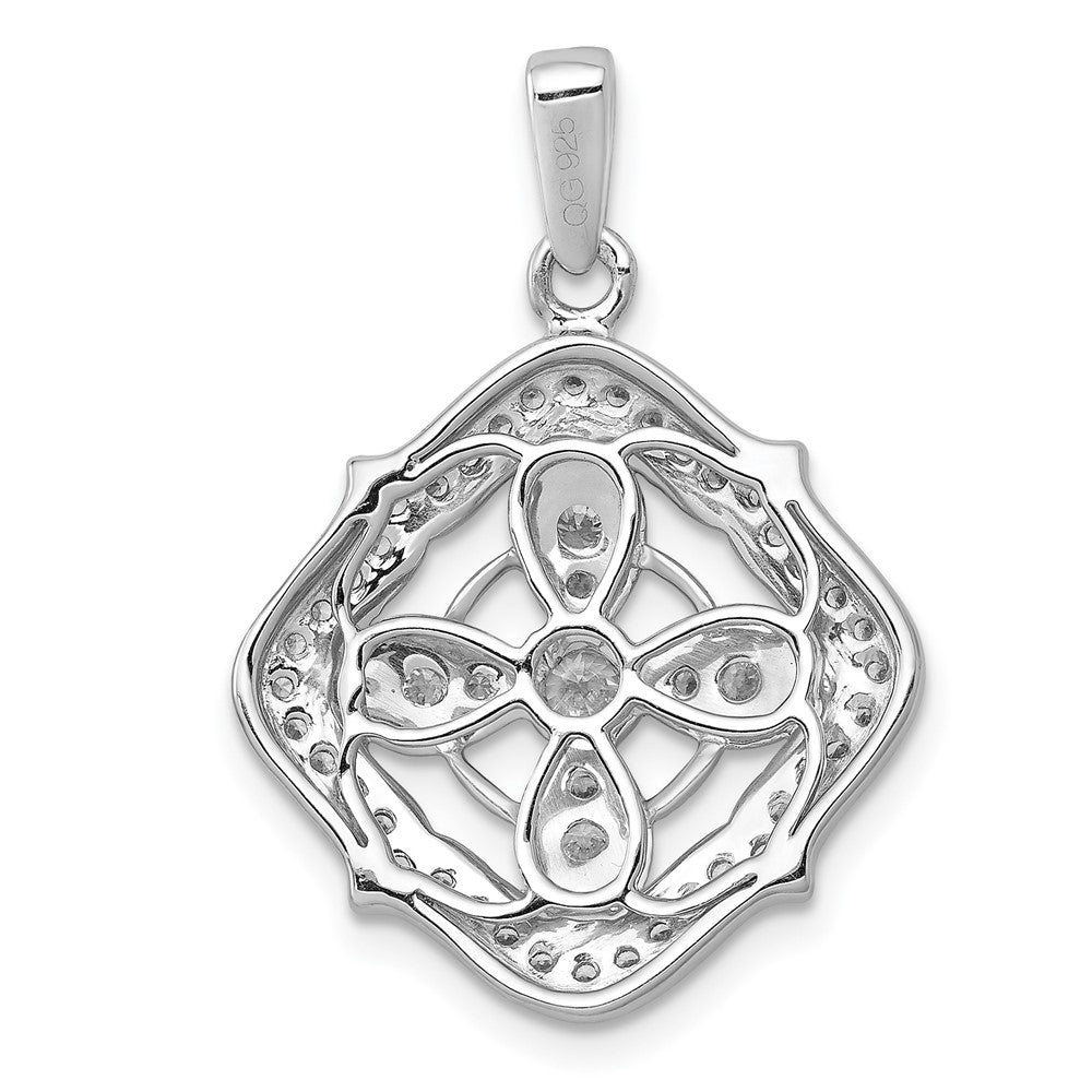 14k White Gold 1/2ct. Real Diamond Fancy Pendant