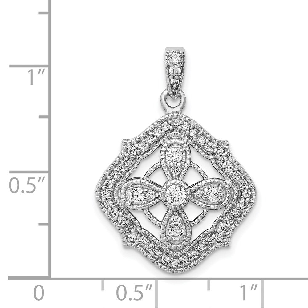 14k White Gold 1/2ct. Real Diamond Fancy Pendant