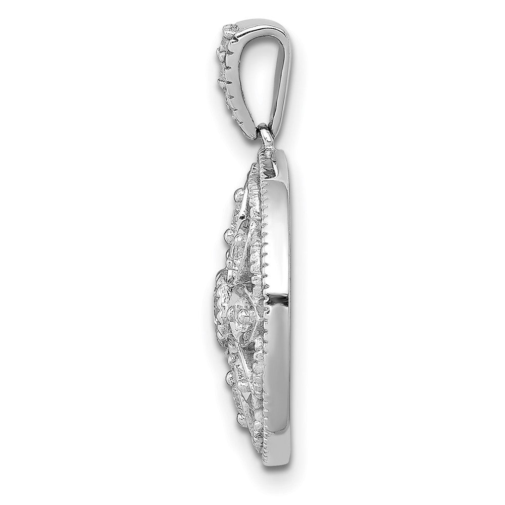 14k White Gold 1/4ct. Real Diamond Fancy Pendant