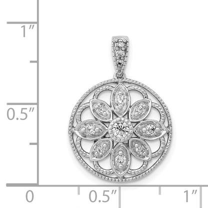 14k White Gold 1/4ct. Real Diamond Fancy Pendant
