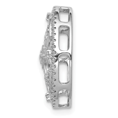 14k White Gold 1/4ct. Real Diamond Fancy Chain Slide