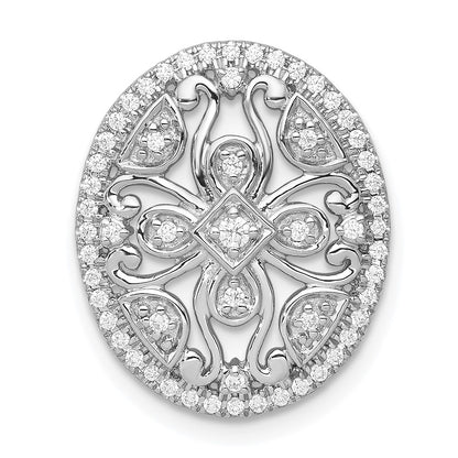 14k White Gold 1/4ct. Real Diamond Fancy Chain Slide