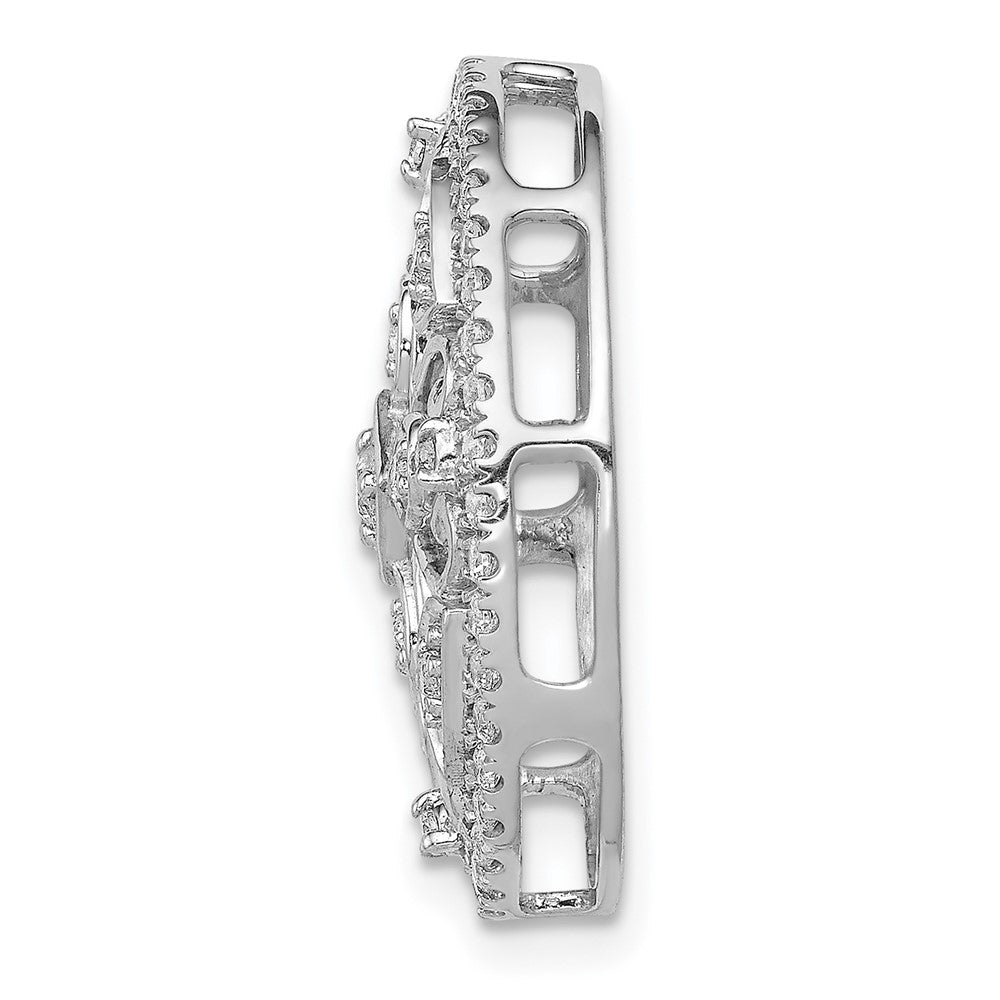 14k White Gold 1/2ct. Real Diamond Fancy Chain Slide
