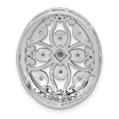 14k White Gold 1/2ct. Real Diamond Fancy Chain Slide