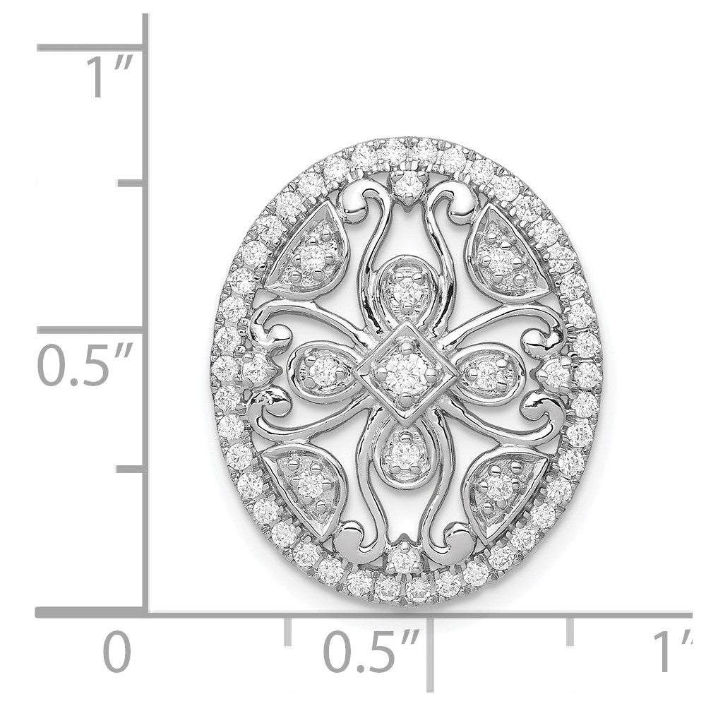 14k White Gold 1/2ct. Real Diamond Fancy Chain Slide