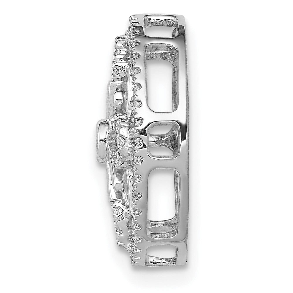 14k White Gold 1/4ct. Real Diamond Fancy Chain Slide