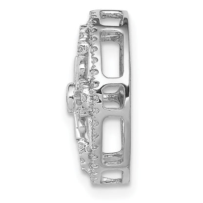 14k White Gold 1/4ct. Real Diamond Fancy Chain Slide