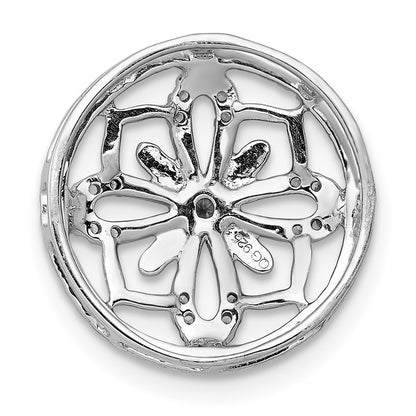 14k White Gold 1/4ct. Real Diamond Fancy Chain Slide