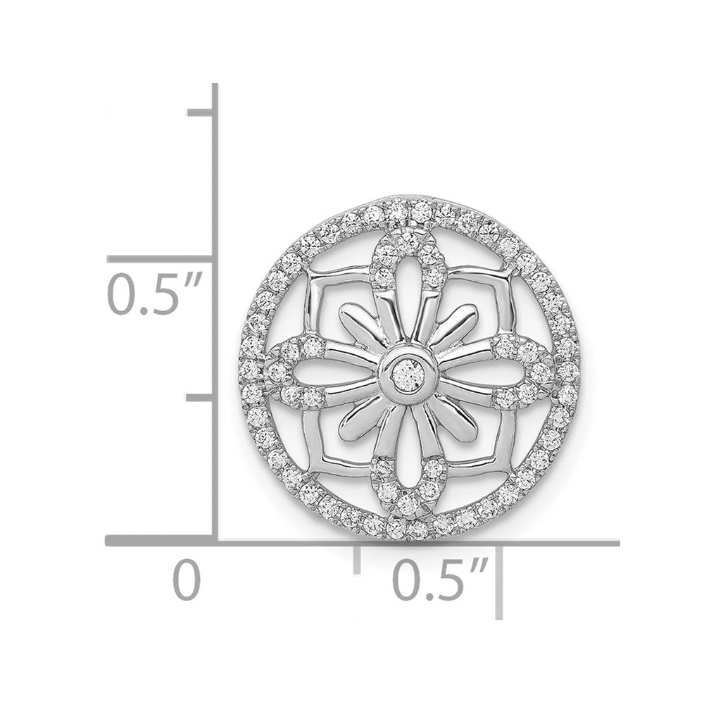 14k White Gold 1/4ct. Real Diamond Fancy Chain Slide