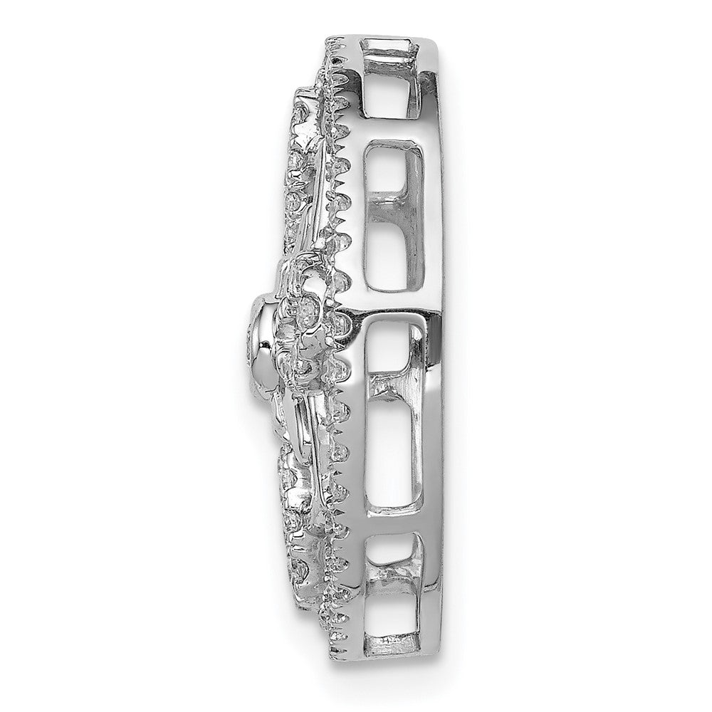14k White Gold 1/2ct. Real Diamond Fancy Chain Slide
