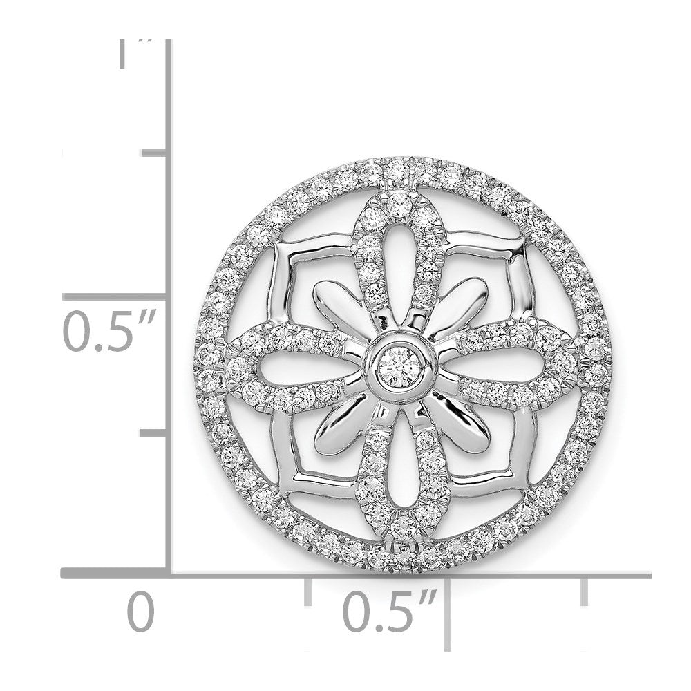 14k White Gold 1/2ct. Real Diamond Fancy Chain Slide