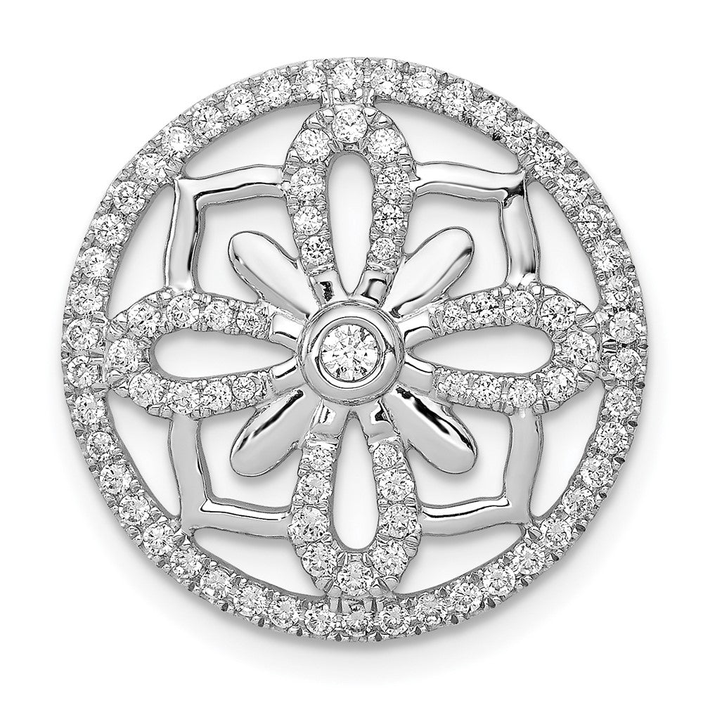 14k White Gold 1/2ct. Real Diamond Fancy Chain Slide