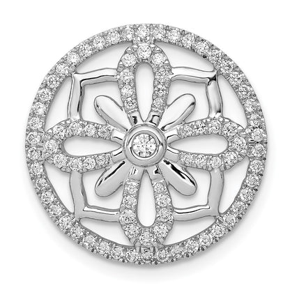 14k White Gold 1/2ct. Real Diamond Fancy Chain Slide