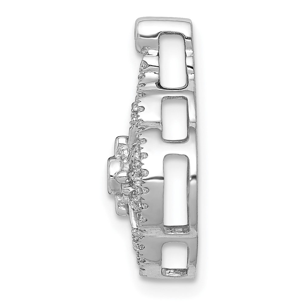 14k White Gold 1/4ct. Real Diamond Fancy Chain Slide