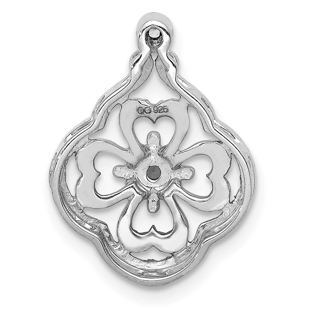 14k White Gold 1/4ct. Real Diamond Fancy Chain Slide