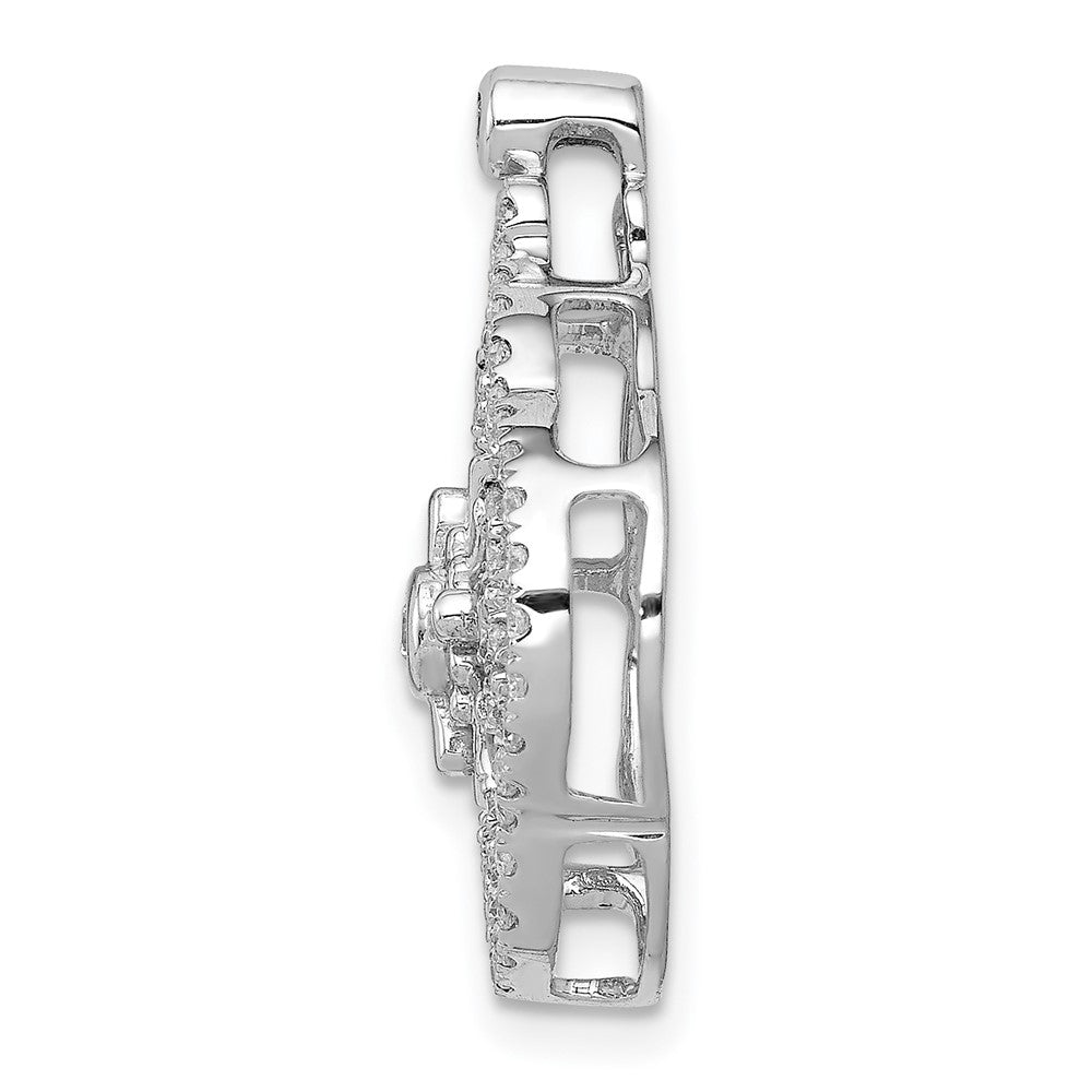 14k White Gold 1/2ct. Real Diamond Fancy Chain Slide