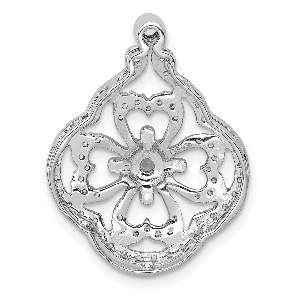 14k White Gold 1/2ct. Real Diamond Fancy Chain Slide
