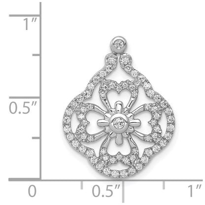 14k White Gold 1/2ct. Real Diamond Fancy Chain Slide