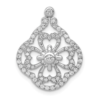 14k White Gold 1/2ct. Real Diamond Fancy Chain Slide