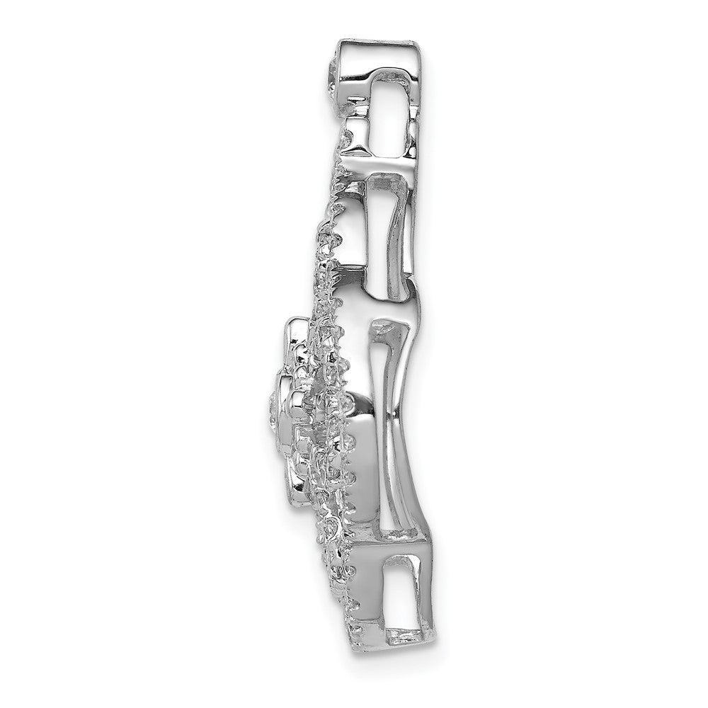 14k White Gold 1ct. Real Diamond Fancy Chain Slide