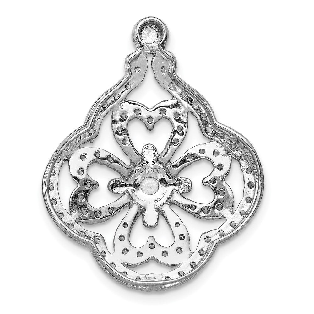 14k White Gold 1ct. Real Diamond Fancy Chain Slide