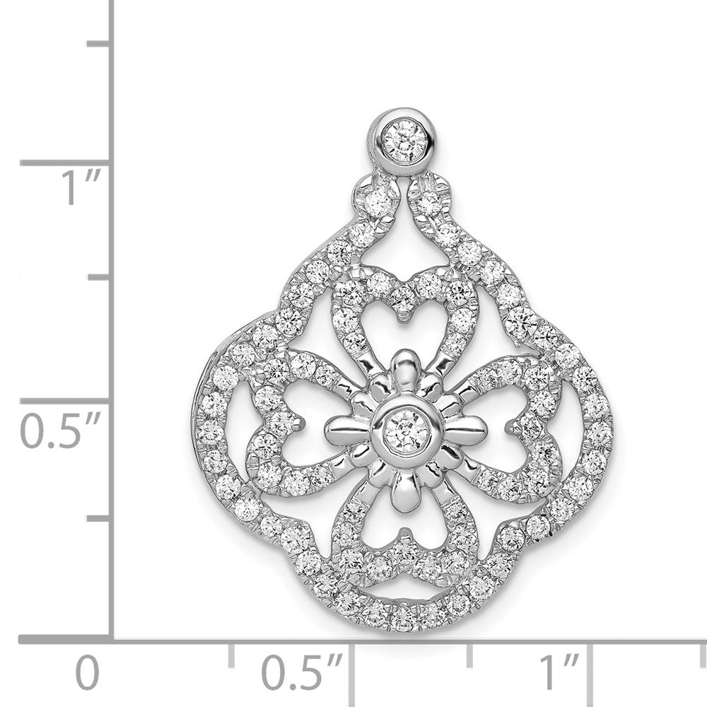 14k White Gold 1ct. Real Diamond Fancy Chain Slide