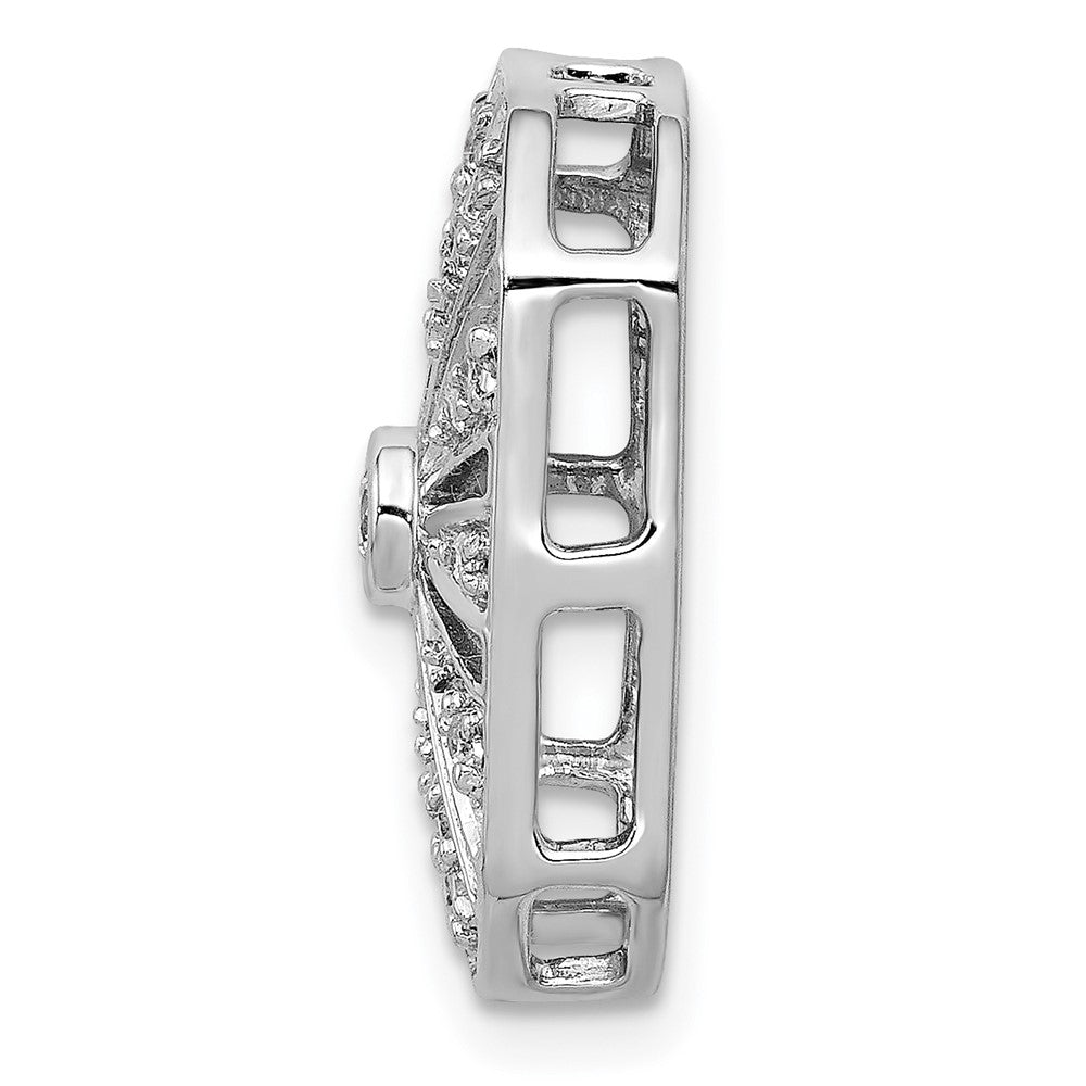 14k White Gold 1/5ct. Real Diamond Vintage Chain Slide
