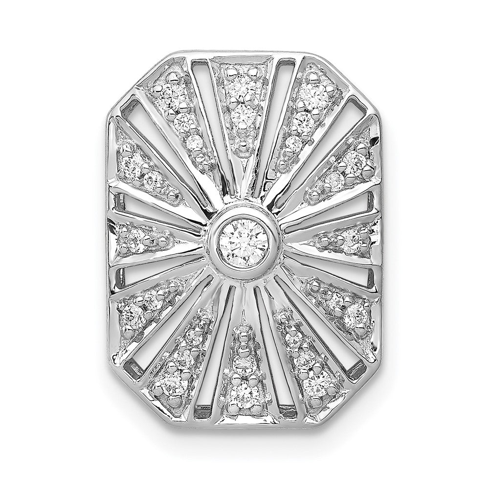 14k White Gold 1/5ct. Real Diamond Vintage Chain Slide