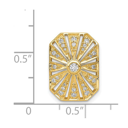14K Yellow Gold 1/5ct. Real Diamond Vintage Chain Slide