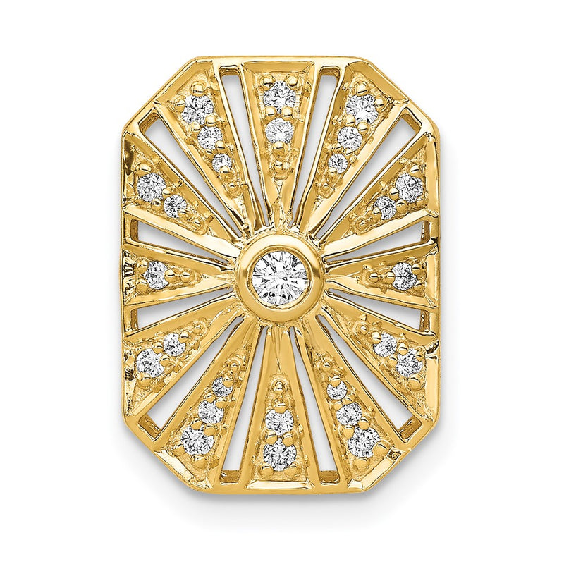 14K Yellow Gold 1/5ct. Real Diamond Vintage Chain Slide