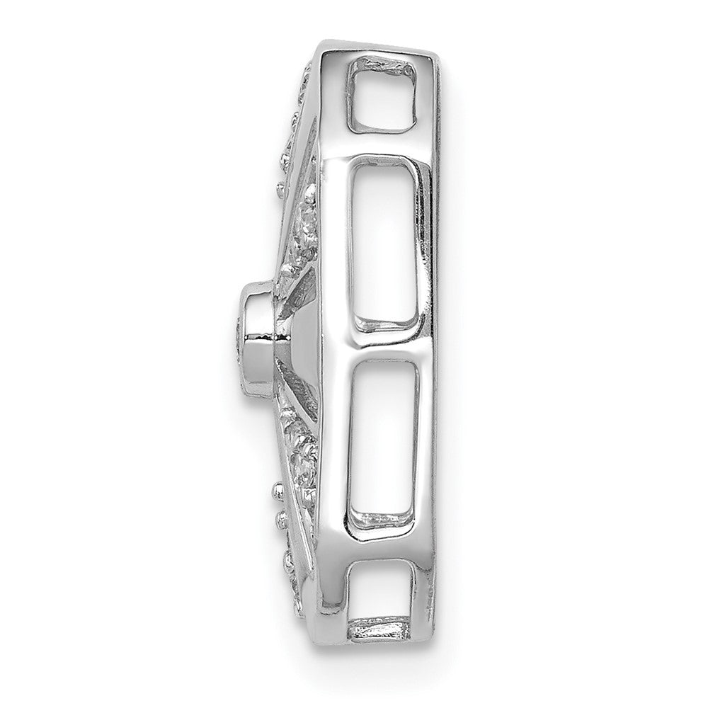 14k White Gold 1/6ct. Real Diamond Vintage Chain Slide
